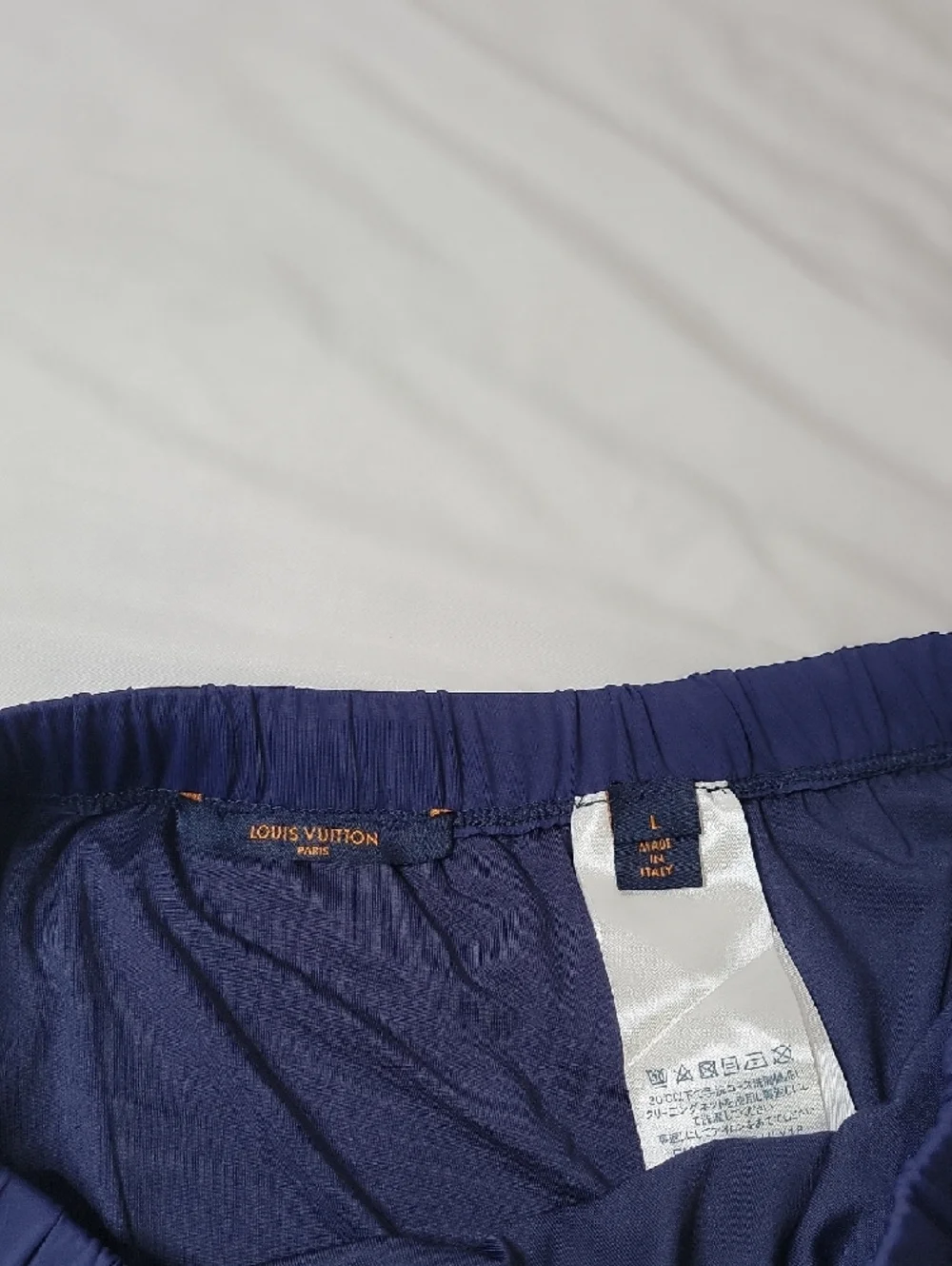 Louis Vuitton Navy Blue Men's Swim Briefs with White Drawstring